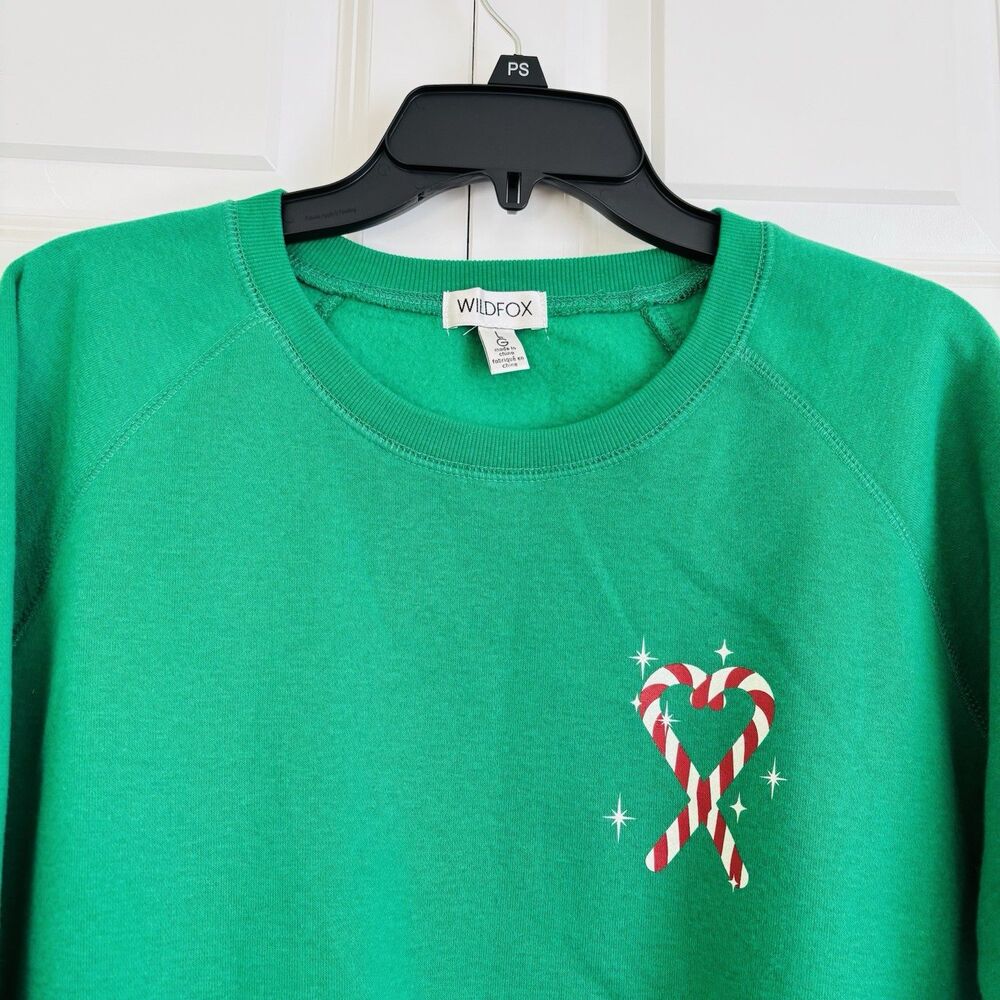 Wildfox Sweatshirt Women's Green Pullover Tinis & Tinsel Designer Fashion M/L/XL - Picture 6 of 8